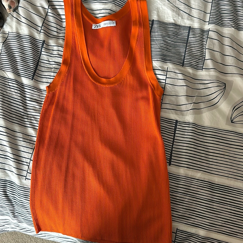 Zara tank top. Orange